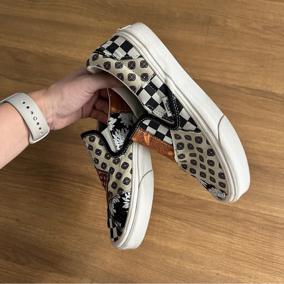 Vans Classic Slip-Ons in Tiger Patchwork Print - Picture 9 of 10